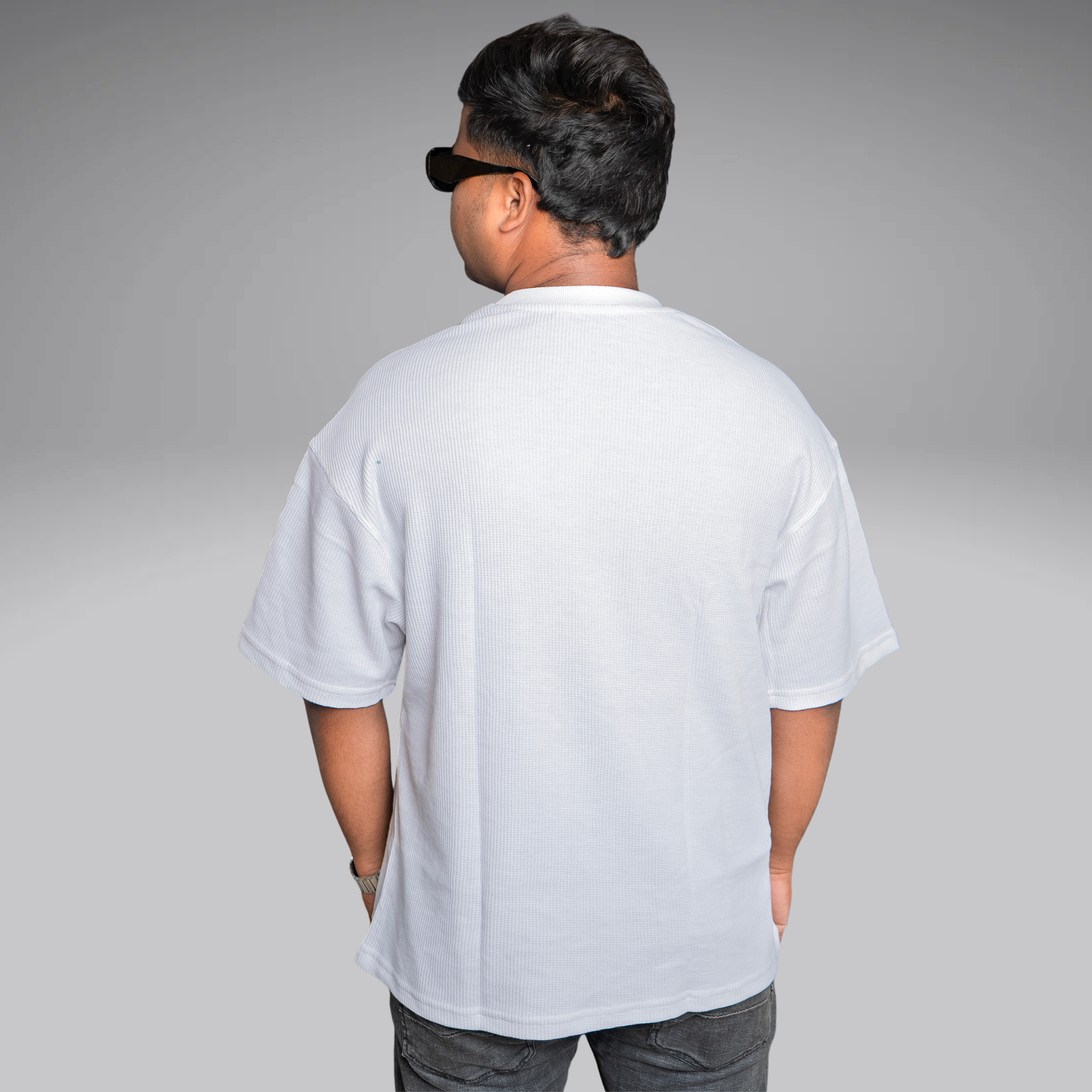 Oversized Waffle T Shirt White