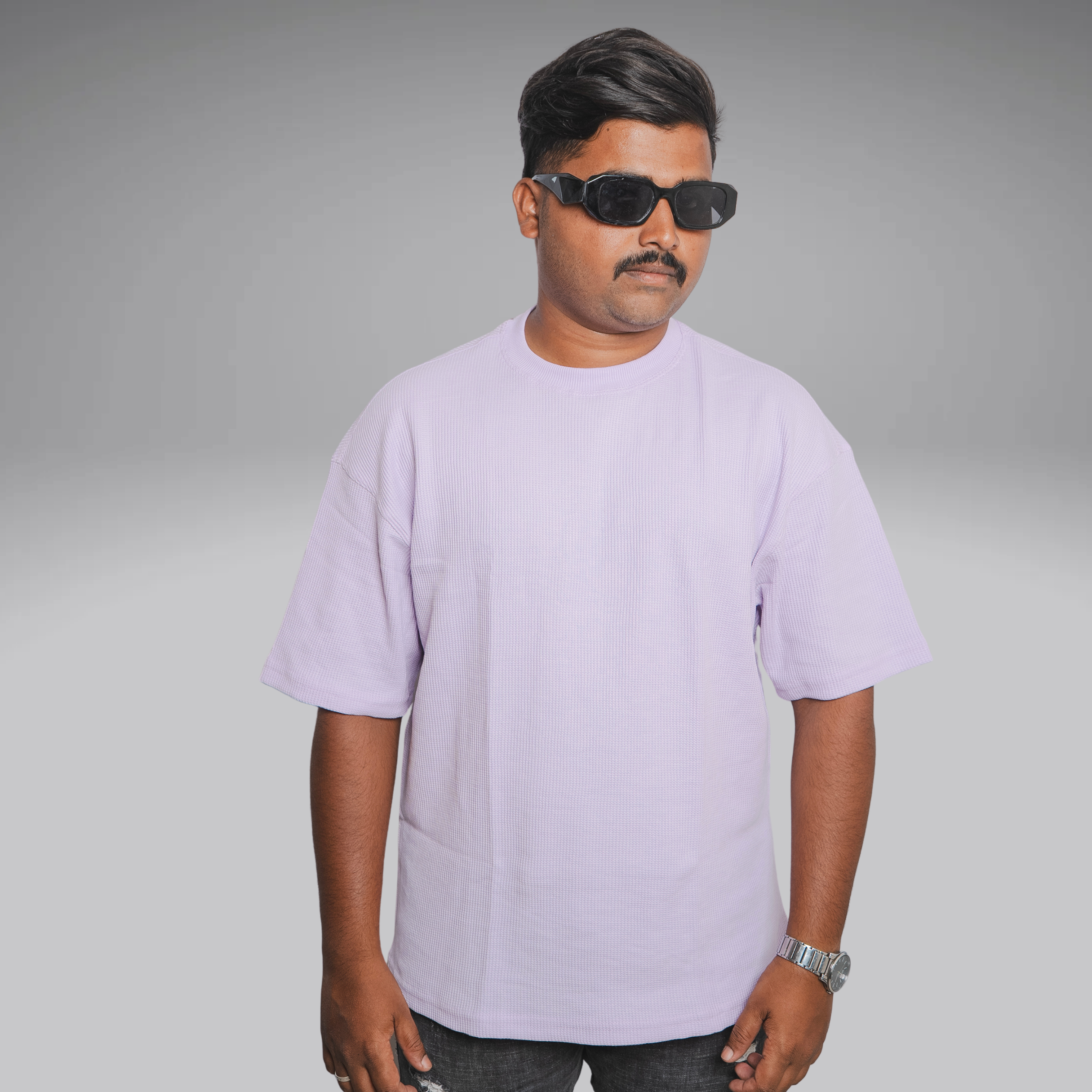 Oversized Waffle T Shirt Lavender