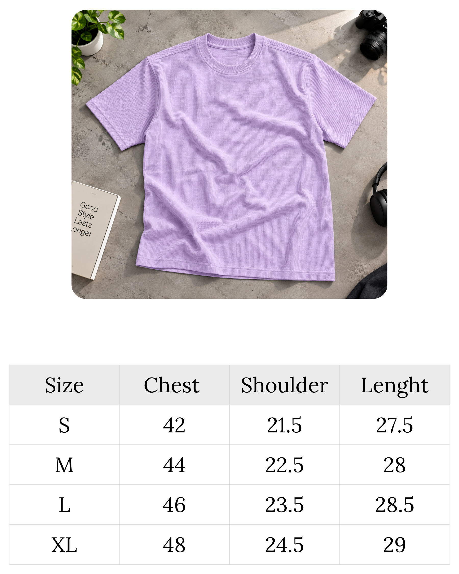 Waffle Oversized Tee Lavender