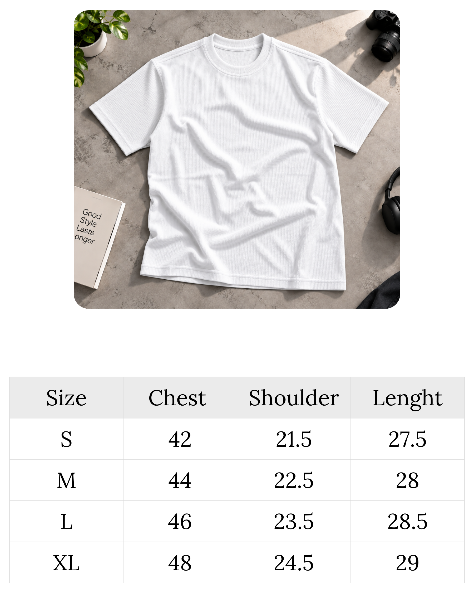 Waffle Oversized Tee White